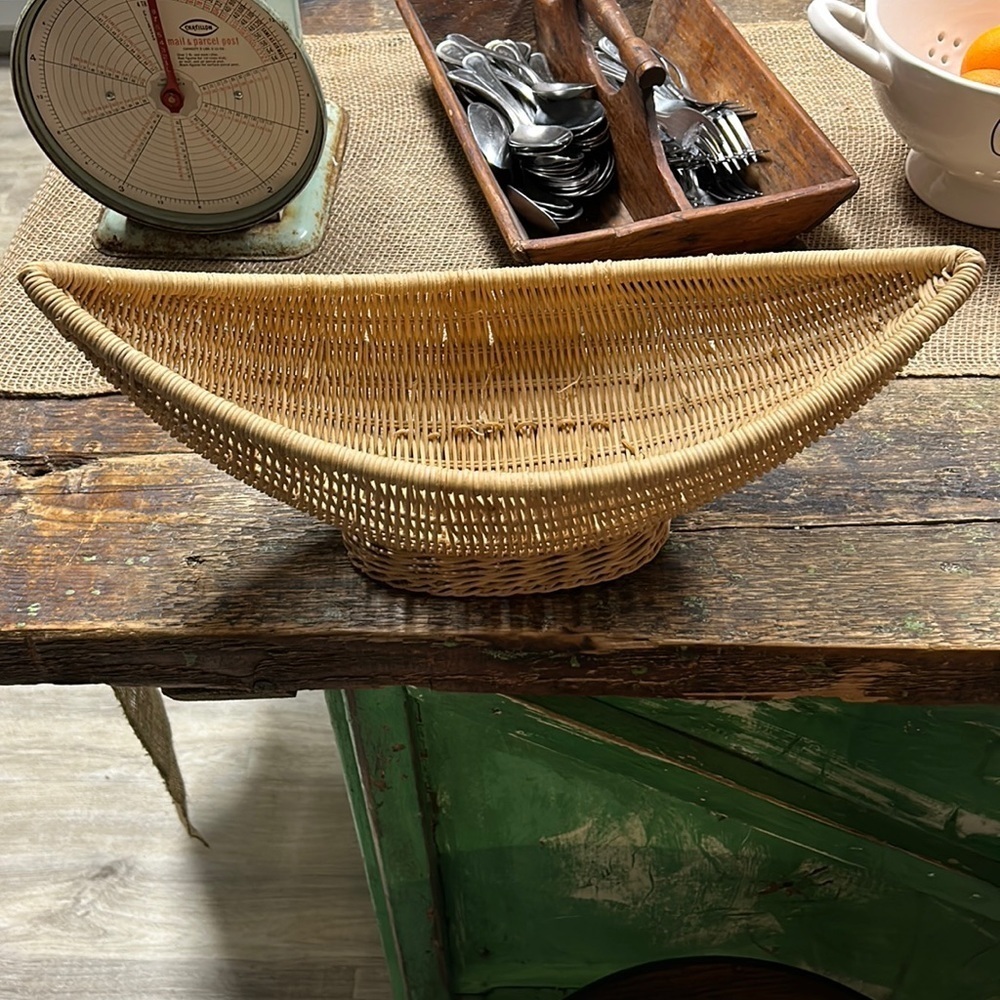 Mid-Century Half Moon Footed Fruit Basket